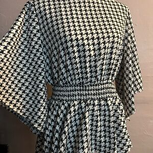Black and White Houndstooth peplum top